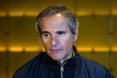 Uluslararası Atom Enerjisi Ajansı IAEA Genel Müdürü Rafael Mariano Grossi 13 Ekim 2022 'de Ukrayna' nın Kyiv kentinde verdiği brifingde