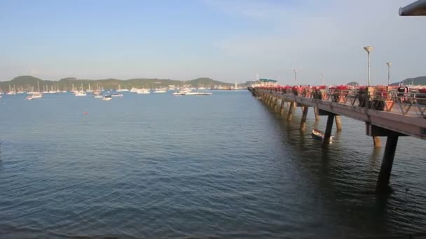 Long Chalong pier in Phuket Island — Stock Video