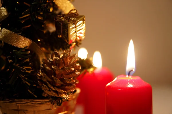 Svíčka s vánoční stromeček Royalty Free Stock Fotografie