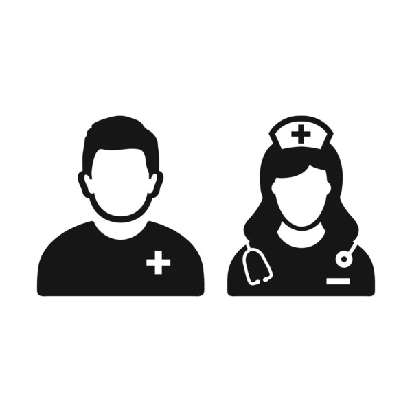 Male Female Nurse Icon Editable Vector Eps Symbol Illustration — 스톡 벡터