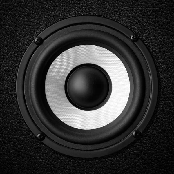 Black & white speaker, leather speakers — Stock Photo, Image