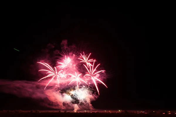 Colorful fireworks over night sky — Stock Photo, Image