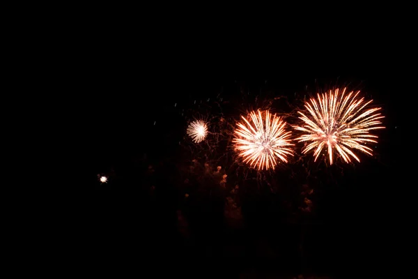 Colorful fireworks over night sky — Stock Photo, Image