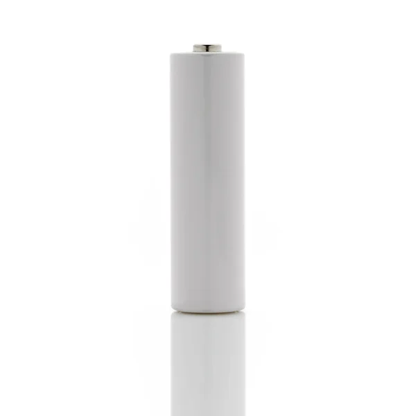 Bateria AA branca. isolado sobre fundo branco — Fotografia de Stock