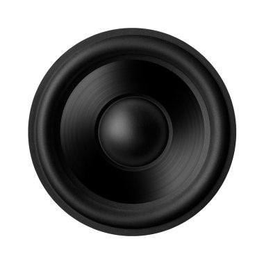 izole beyaz zemin üzerine siyah hoparlör