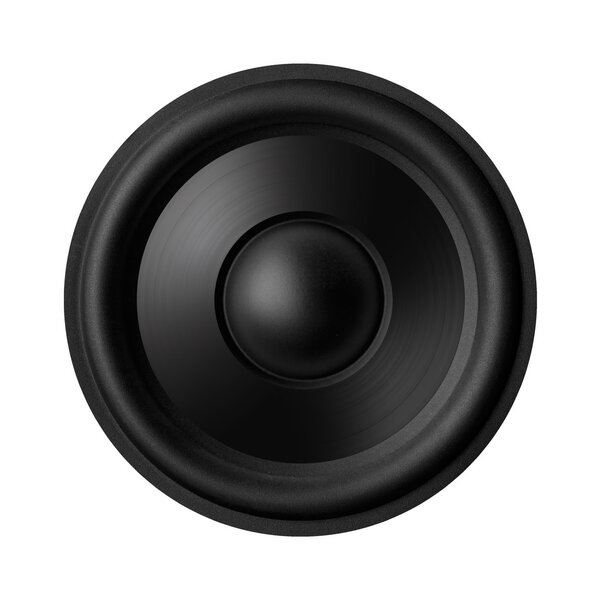 Black speaker with a metal membrane