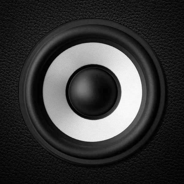 Black & white speaker, leather speakers — Stock Photo, Image