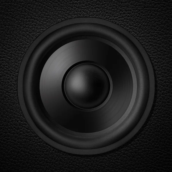 Black & white speaker, leather speakers — Stock Photo, Image