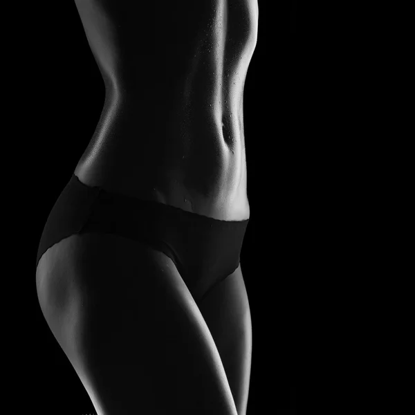 Corpo delle donne sudate, stampa femminile nuda, ABS — Foto Stock