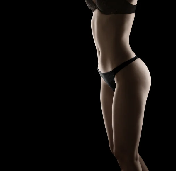 Mooie sexy vrouwelijke slanke gebruinde lichaam — Stockfoto