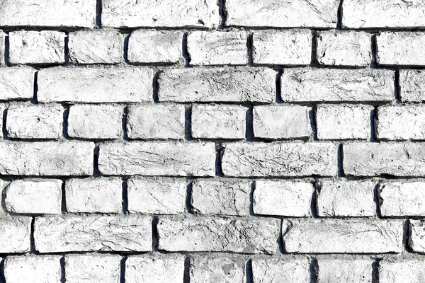 Mur de briques blanches. Mur en brique blanche simple avec des nuances de gris clair — Photo