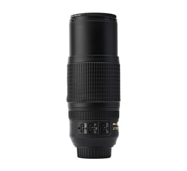 Nikon DSLR kameraları için Nikon Nikkor Telephoto Lens, beyaz arka plan için Nikkor 70-300mm f4.5-5.6E ED VR. 03.04.2021, Rostov bölgesi, Rusya