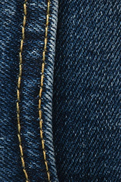 Costuras Jeans Cerca Costura Denim Primer Plano Fondo Vaqueros Azules — Foto de Stock