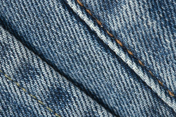 Szwy Dżinsach Bliska Przyszywam Jeansy Zamknij Niebieskie Dżinsy Tle Tekstura — Zdjęcie stockowe