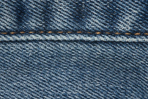 Seams Jeans Close Stitching Denim Close Blue Jeans Background Denim — Stock Photo, Image