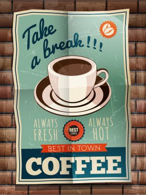 vektör vintage kahve poster