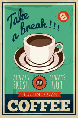 Vector vintage coffee poster clipart