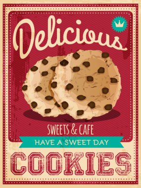 Vector vintage styled cookies poster
