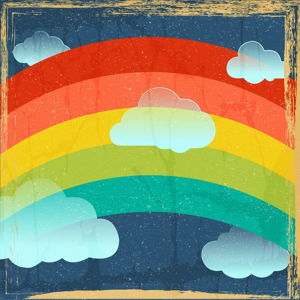 Vektorové rainbow a mraky — Stockový vektor