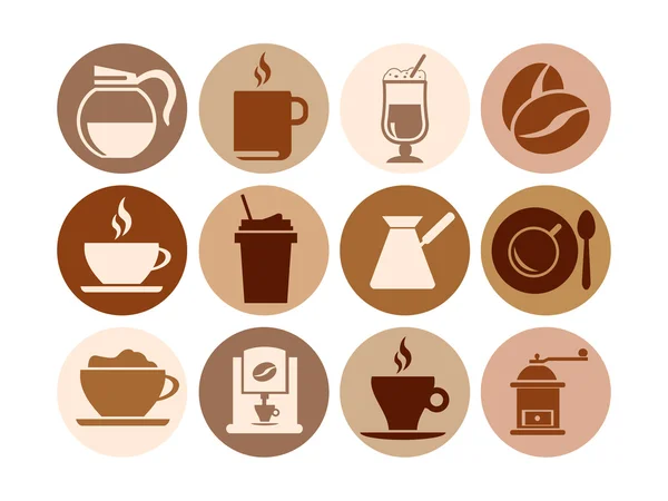 Conjunto de vectores de iconos de café — Vector de stock
