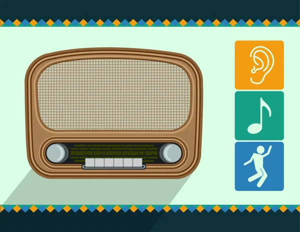 Vector de radio antigua — Archivo Imágenes Vectoriales