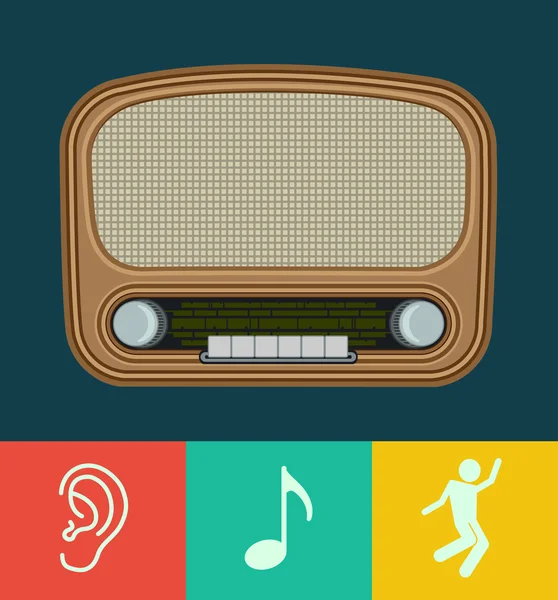 Vettore vecchia radio — Vettoriale Stock