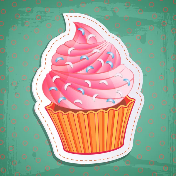 Adesivi vettoriale cupcake carino — Vettoriale Stock