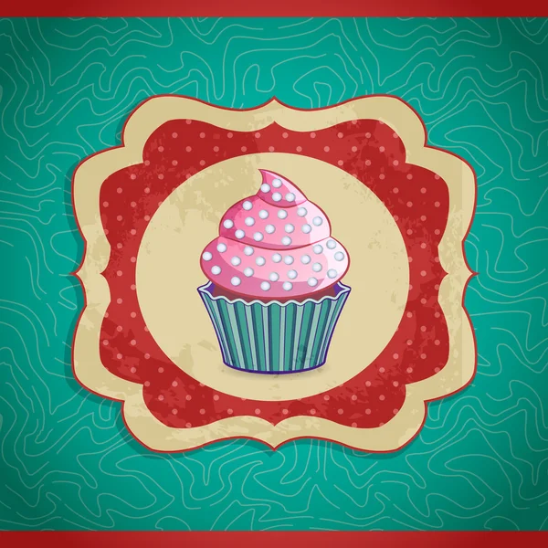 Vector lindo cupcake pegatinas — Archivo Imágenes Vectoriales