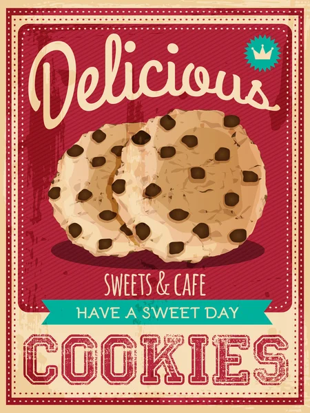 Vector vintage styled cookies poster — Stock Vector