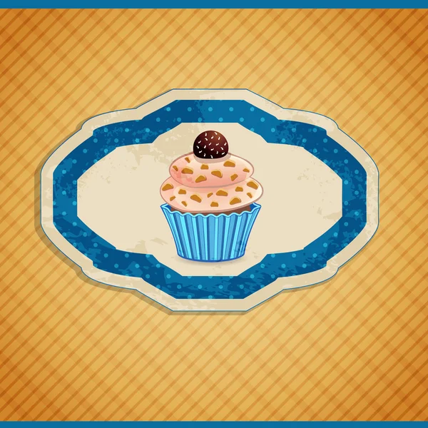 Stickers cupcake vectoriel mignon — Image vectorielle