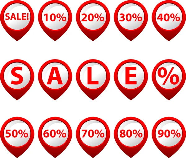 vektör kırmızı Satılık düğmeleri