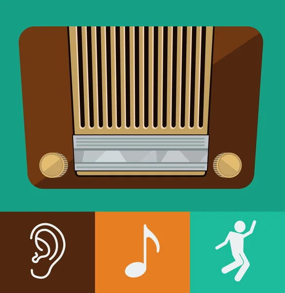 Vector old radio — Stock Vector