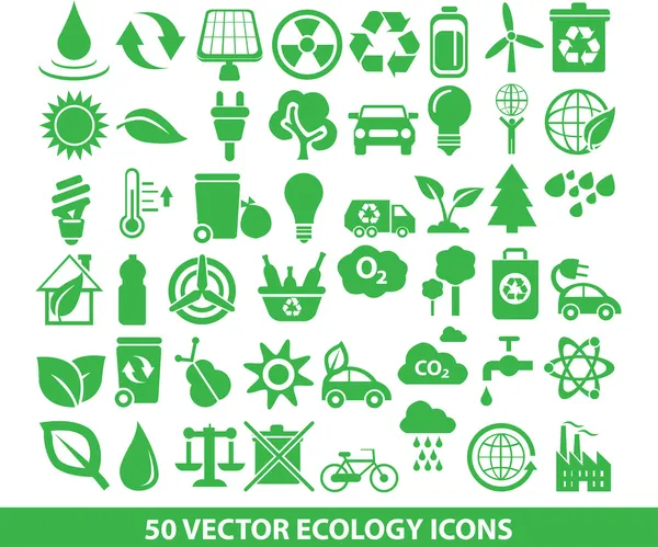 50 icone dell'ecologia vettoriale Grafiche Vettoriali