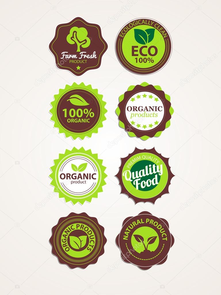 Set of vector organic badges