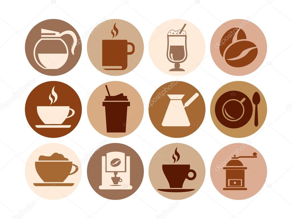 Vector set of coffee icons