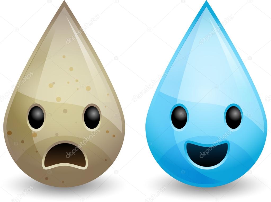 Vector dirty and clean water drops — Stock Vector © mrvvv #32978337