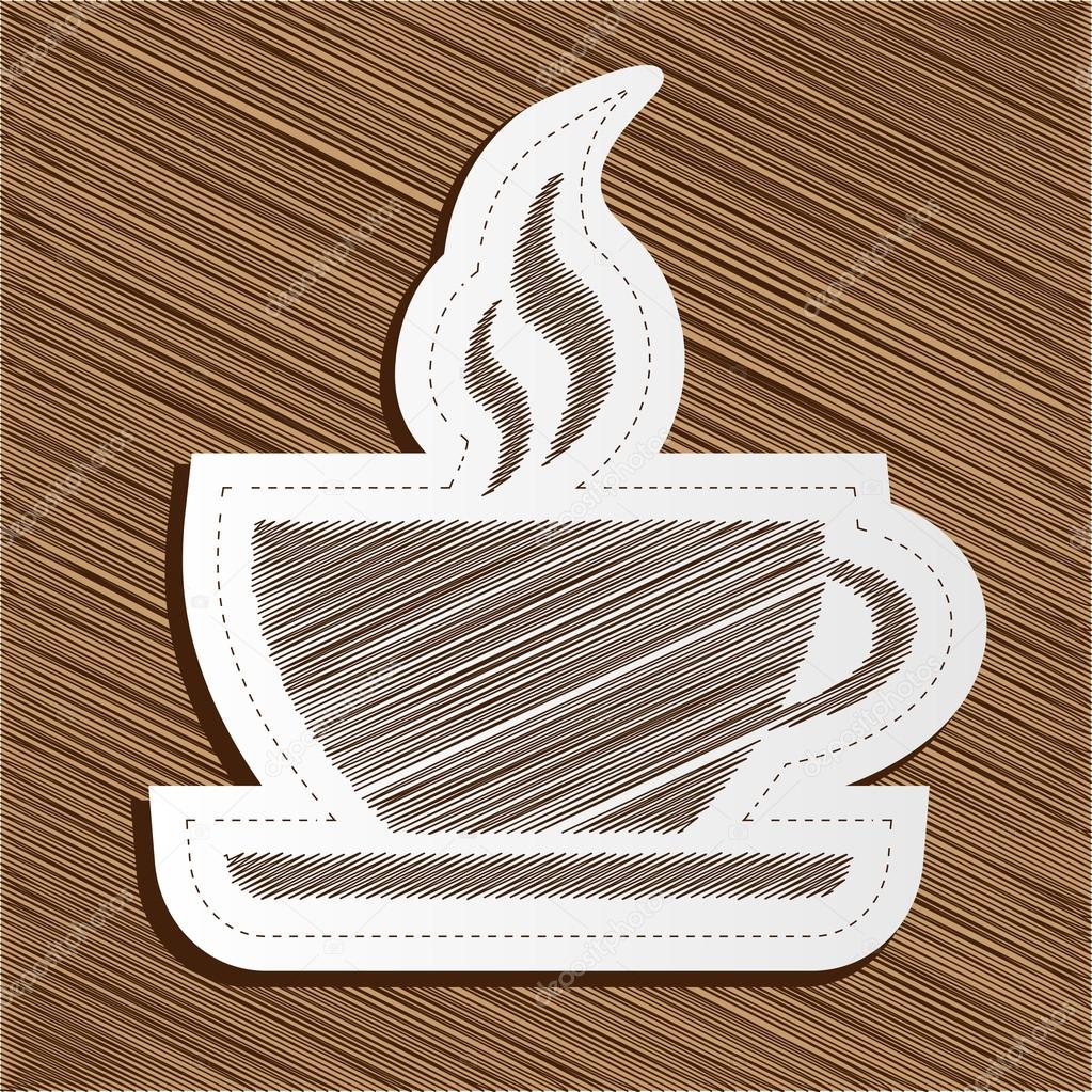 Vector coffee cup sticker