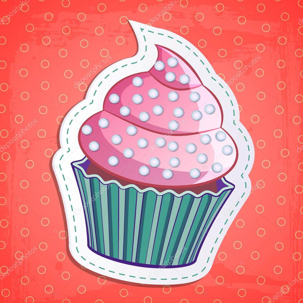 Vector cute cupcake stickers Stock Vector by ©mrvvv 32978973