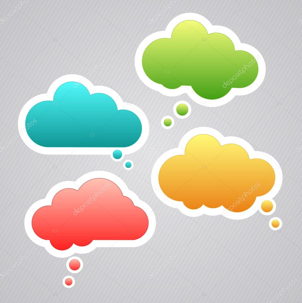 Vector speech clouds stickers