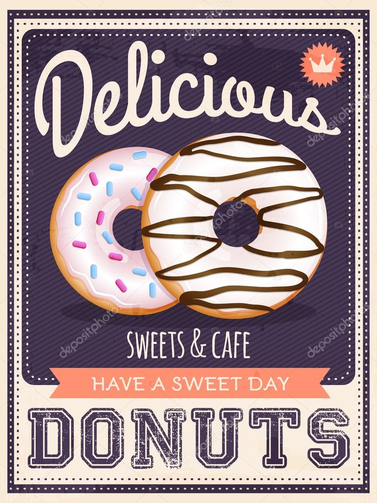 Vector vintage styled donuts poster