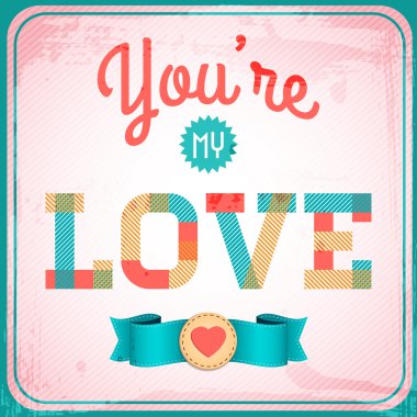 Vector vintage love card clipart