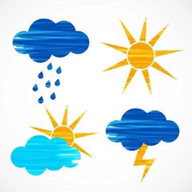 vektör hava simgeler - kabataslak stili