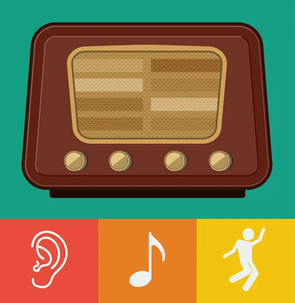 Vettore vecchia radio — Vettoriale Stock