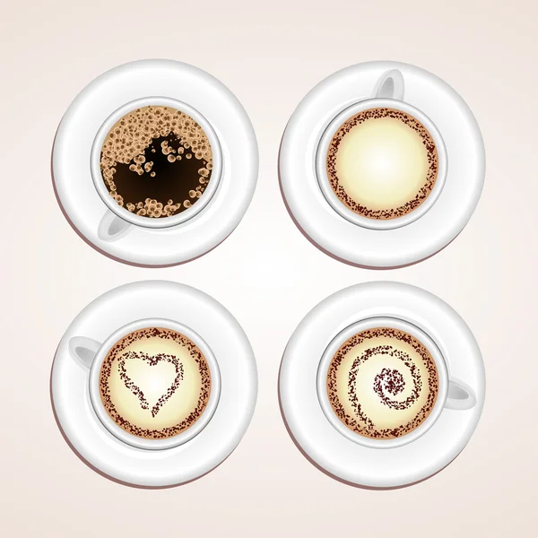 Vector set cups of coffee — Stock Vector