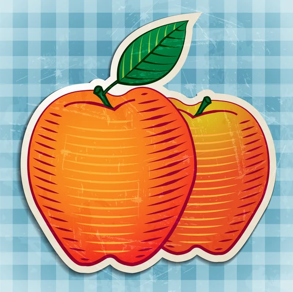 Sticker pomme vintage vectoriel — Image vectorielle