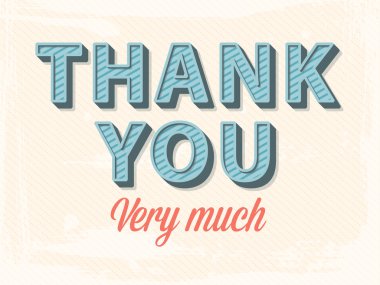Vector thank you greeting card clipart