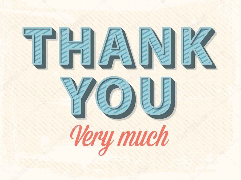 Vector thank you greeting card