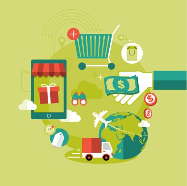 Online alışveriş konsept illüstrasyon