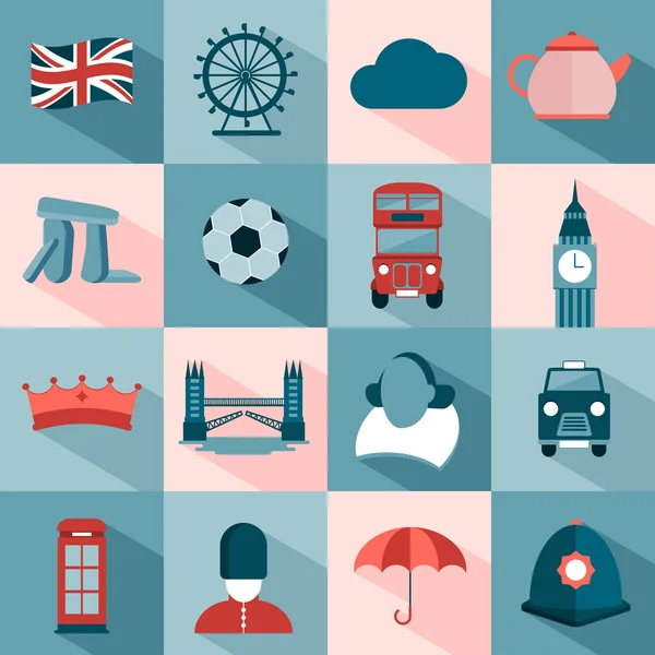 Iconos sobre Reino Unido y Londres — Archivo Imágenes Vectoriales