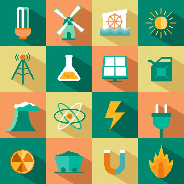 Set van energie pictogrammen — Stockvector